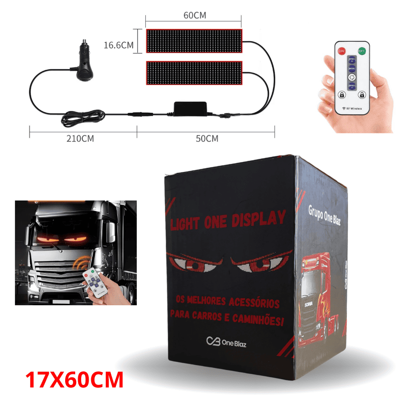 Tela Flexível de LED para Carros e Caminhões - Display Digital com Controle via App Light One