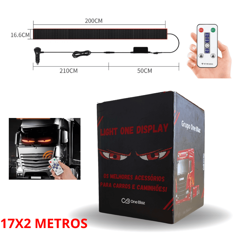 Tela Flexível de LED para Carros e Caminhões - Display Digital com Controle via App Light One