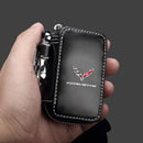 capa de chave automotiva em couro para corvette com acabamento premium protegendo chave contra riscos
