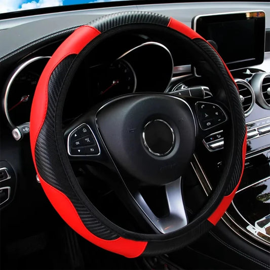 capa de volante universal antiderrapante em couro PU 38cm com acabamento confortável e ajuste firme