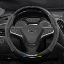 capa de volante automotiva em camurca e fibra de carbono para chevrolet com acabamento esportivo antiderrapante