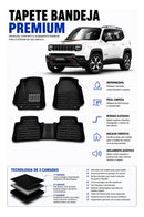 Tapete Bandeja Jeep Renegade  2015 A 2027 Sob Medida Jogo Completo Borda Alta