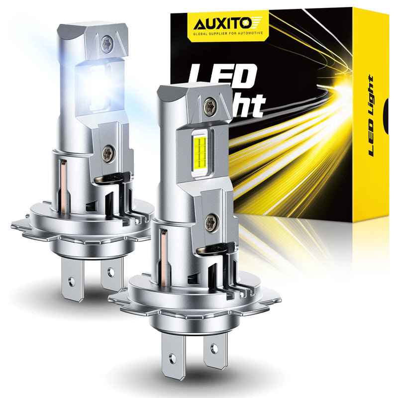 lampada led h7 canbus 30000lm 6500k instalada em farol automotivo com luz branca forte