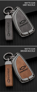 Capa de Chave Automotiva Premium em Couro e Liga de Zinco para Chevrolet, GMC e Buick – Proteção Completa com Design Luxo