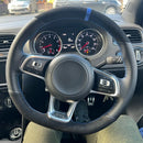Capa de Volante em Couro Suede para VW Golf Polo GTI Costura Manual
