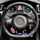 Capa de Volante em Couro Suede para VW Golf Polo GTI Costura Manual