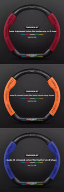 Capa de Volante em Camurça e Fibra de Carbono para Chevrolet – Antiderrapante Premium Esportiva