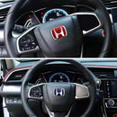 Car Steering Wheel Emblem H-Sticker For Honda Civic Accord City CRV Jade Fit Odyssey Hybrid Red Black Blue Interior Modification