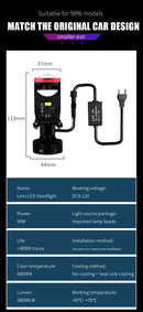 Lâmpada LED Automotiva H4 Mini Projetor 100W 30000LM – Farol Alto e Baixo com Turbo Fan 6000K (Kit 2 Peças)