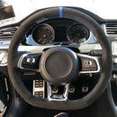 Capa de Volante em Couro Suede para VW Golf Polo GTI Costura Manual