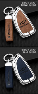 Capa de Chave Automotiva Premium em Couro e Liga de Zinco para Chevrolet, GMC e Buick – Proteção Completa com Design Luxo