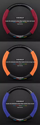 Capa de Volante em Camurça e Fibra de Carbono para Chevrolet – Antiderrapante Premium Esportiva