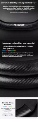 Capa de Volante Camurça + Fibra de Carbono Peugeot – Antiderrapante Esportiva Premium