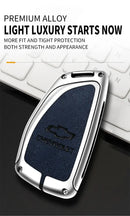 Capa de Chave Automotiva Premium em Couro e Liga de Zinco para Chevrolet, GMC e Buick – Proteção Completa com Design Luxo