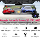 Câmera Veicular 2K DVR com WiFi e GPS Espelho Retrovisor – Dash Cam Automotiva com Visão Noturna e Monitoramento 24h