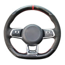Capa de Volante em Couro Suede para VW Golf Polo GTI Costura Manual