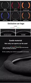Capa de Volante em Camurça e Fibra de Carbono para Chevrolet – Antiderrapante Premium Esportiva