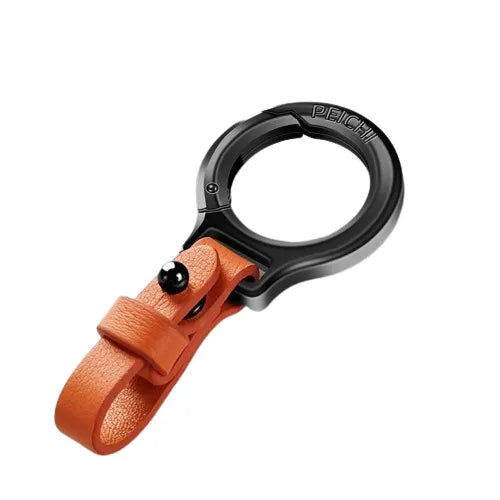 Llavero de cuero con aleación de zinc, diseño sofisticado y resistente, ideal para autos y motos