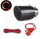 Escape esportivo em fibra de carbono com LED luminoso, design universal para veículos